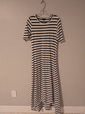 J. Crew Women's Navy & White Maxi Dress Size S